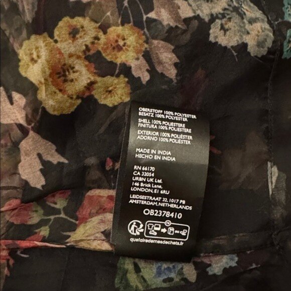 NWT Size L - Anthropologie Short-Sleeve Tie-Front Sheer Blouse (NWT US$ 118) - Picture 13 of 16